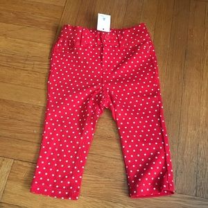 NEW! Baby GAP White Stars Red Pants